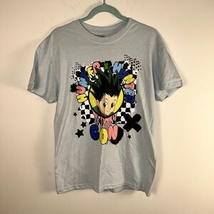 Hunter x Hunter Gon Graphic T Shirt Anime Tee Light Blue Cotton Blend M